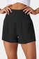 Black Pocketed Wide Waistband Swim Shorts