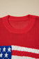 Sky Blue Flag Graphic Short Sleeve Sweater Top