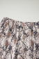 Khaki Woodland Camo Print Long Sleeve Top Casual Short Set