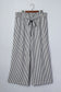 Black Stripe Plus Size Loose Straight Casual Pants