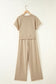 Light Pink Solid Color Loose Tee Drawstring Wide Leg Pants 2pcs Outfit