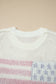 Sky Blue Flag Graphic Short Sleeve Sweater Top