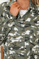 Green Camo Chest Pockets Loose Jean Jacket