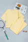 Sachet Pink Lace Patchwork Half Sleeve Top Elastic Waist Pants Two Piece Set
