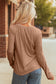 Straw Yellow Floral Patchwork V Neck Long Sleeve T Shirt