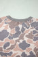 Multicolour Camouflage Print Long Sleeve Top Loose 2pcs Pants Set