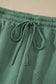 Mineral Blue Plus Size Textured Short Sleeve Top Drawstring Shorts Set