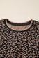 Black Leopard Print Bubble Sleeve Shift Mini Dress