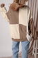 Grass Green Colorblock Henley High Low Oversize Sweatshirt