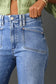 Dusk Blue Loose Straight Leg Cropped High Waist Jeans