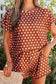 Brown Polka Dot Print Short Set