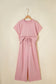 Light Pink Solid Color Loose Tee Drawstring Wide Leg Pants 2pcs Outfit
