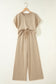 Light Pink Solid Color Loose Tee Drawstring Wide Leg Pants 2pcs Outfit