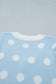 Rose Red Polka Dot Puff Short Sleeve Sweater Top