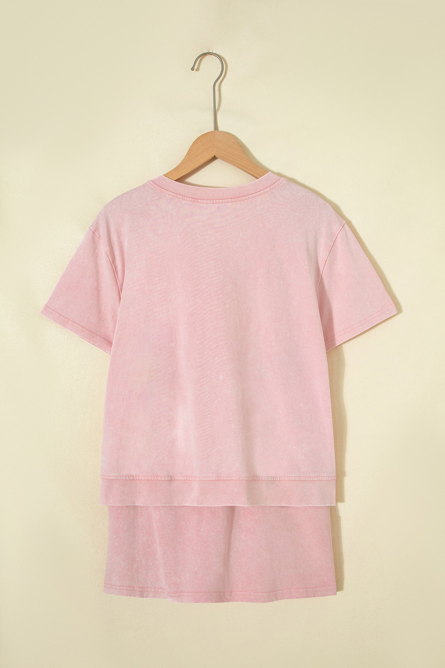 Beau Blue Mineral Wash V Neck Tee Matching Skort Set