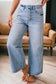 Beau Blue Multi Buttons Pinstripe Wide Leg Jeans