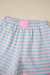Yellow Stripe Color Block Detail Long Sleeve Pullover Elastic Waist Pull On Shorts 2pcs Set
