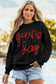 Dark Blue Tinsel Game Day Drop Shoulder Graphic Sweatshirt