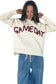 Beige Drop Shoulder Game Day Letter Print Pullover Sweater