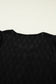 White Solid Color Textured Notched Neck Puff Sleeve Blouse