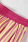 Red Stripe Colorblock Trim V Neck Tee Drawstring Elastic Waist Short Set